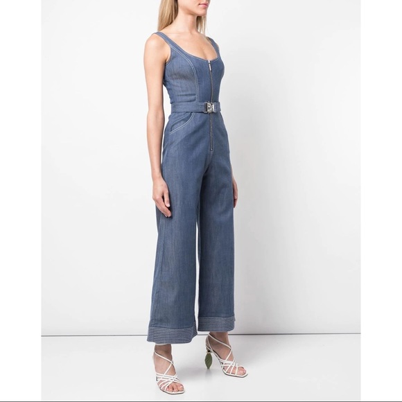 ALEXIS Bristol Chambray Flared 70’s Denim Jumpsuit - Picture 5 of 15